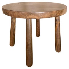 Table d'appoint sculpturale en bois de ronce de teck