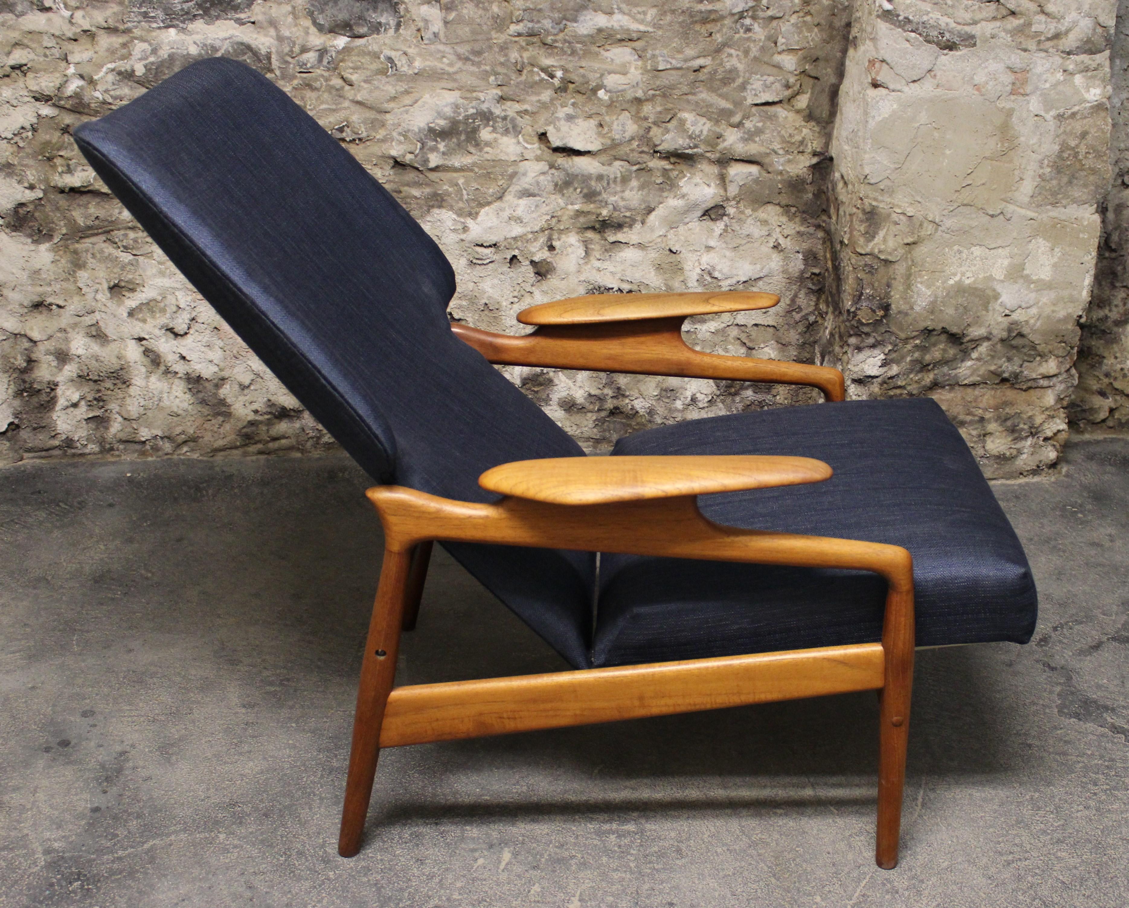 Upholstery Sculptural Teak Lounge Chair by John Bone