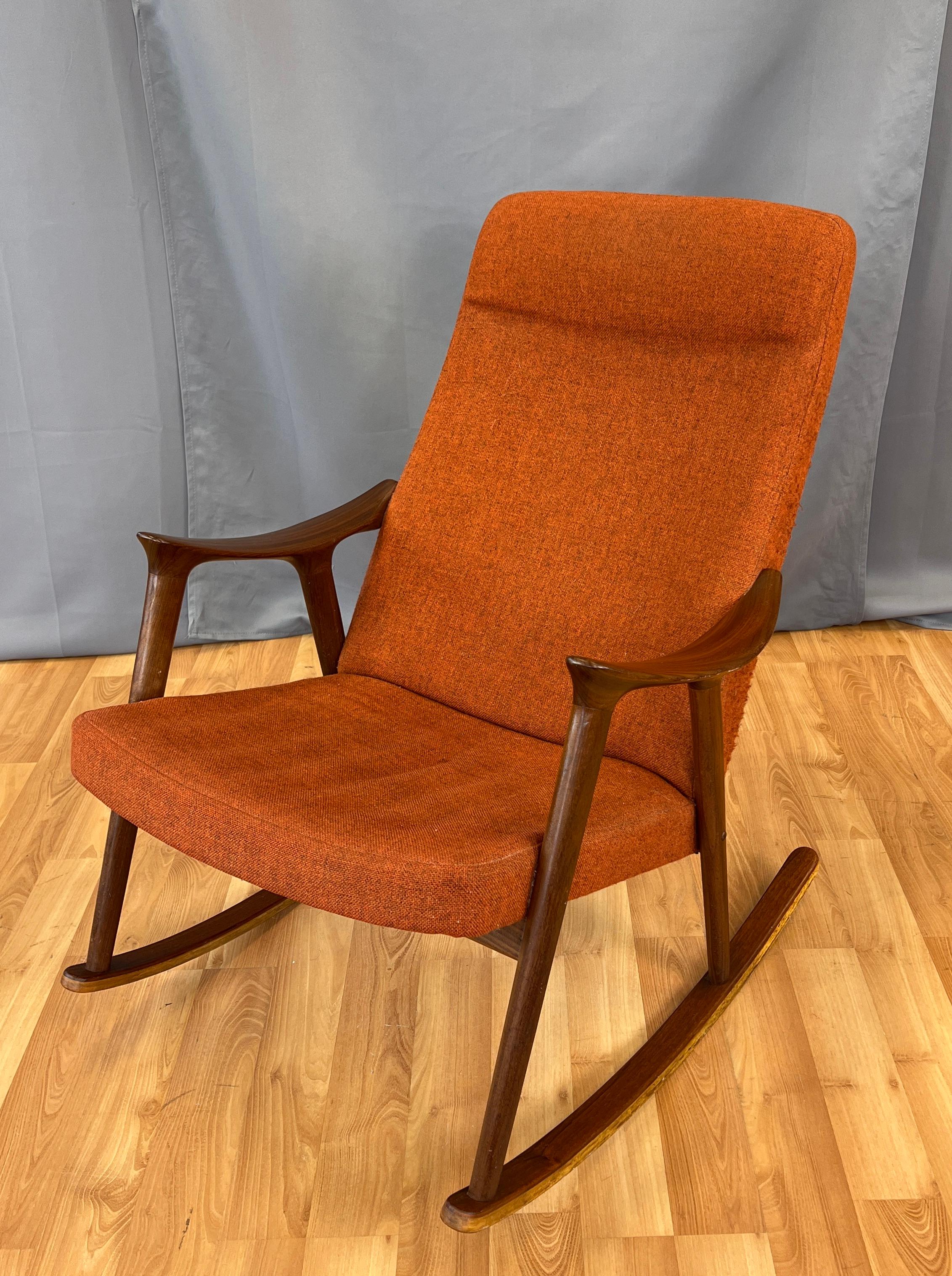 Norwegian Sculptural Teak Rocking Chair by Igmar Relling for Westnofa For Sale