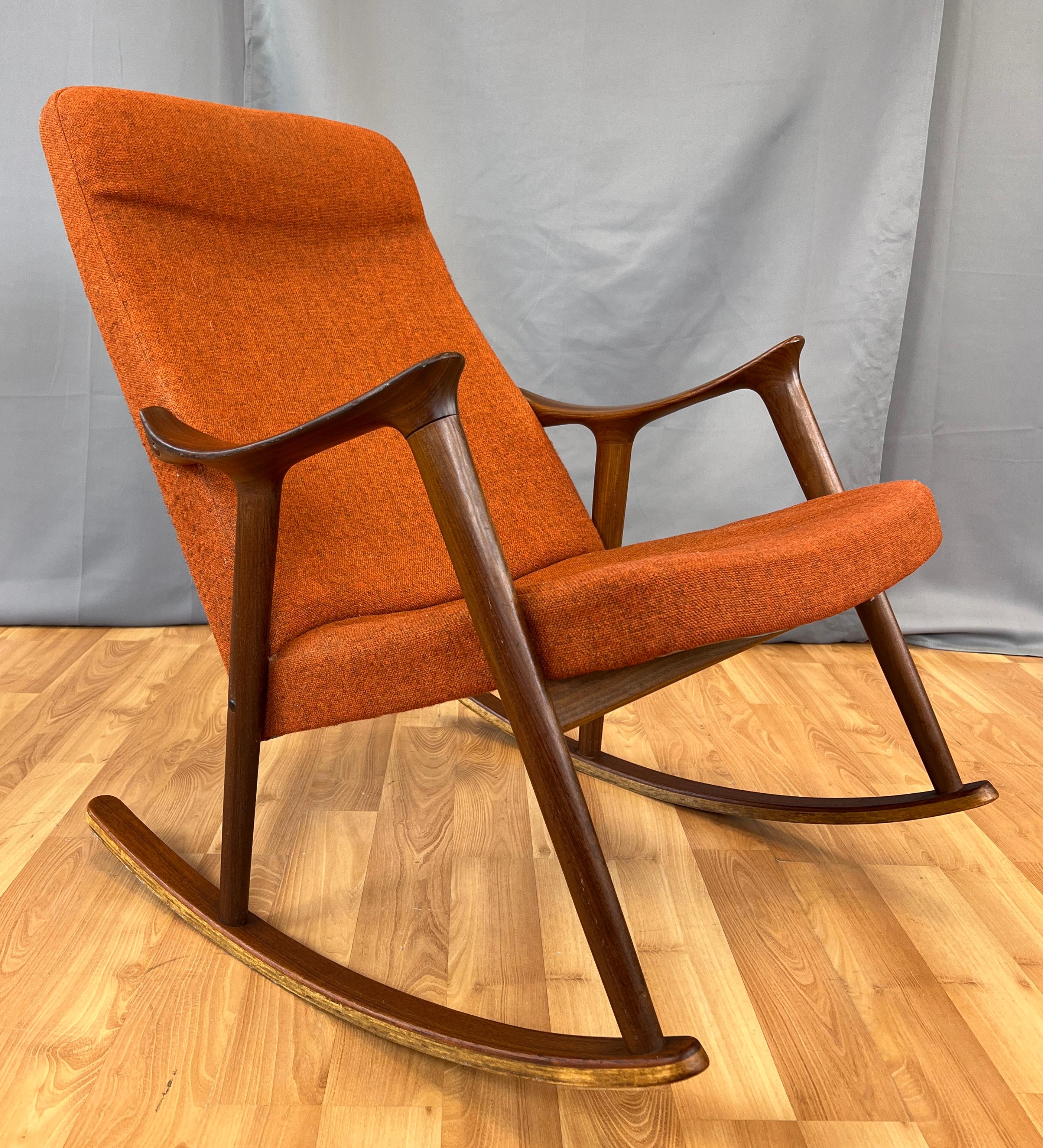 Norwegian Sculptural Teak Rocking Chair by Igmar Relling for Westnofa For Sale