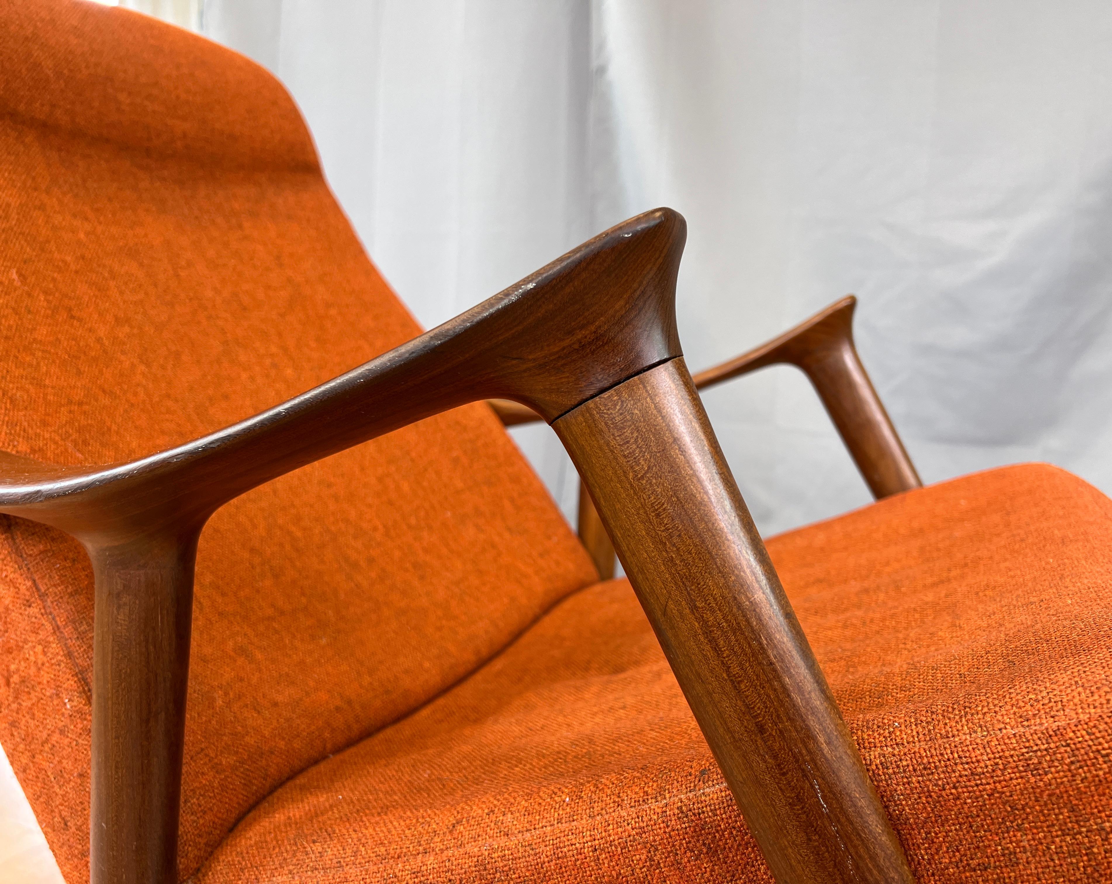 Wool Sculptural Teak Rocking Chair by Igmar Relling for Westnofa For Sale