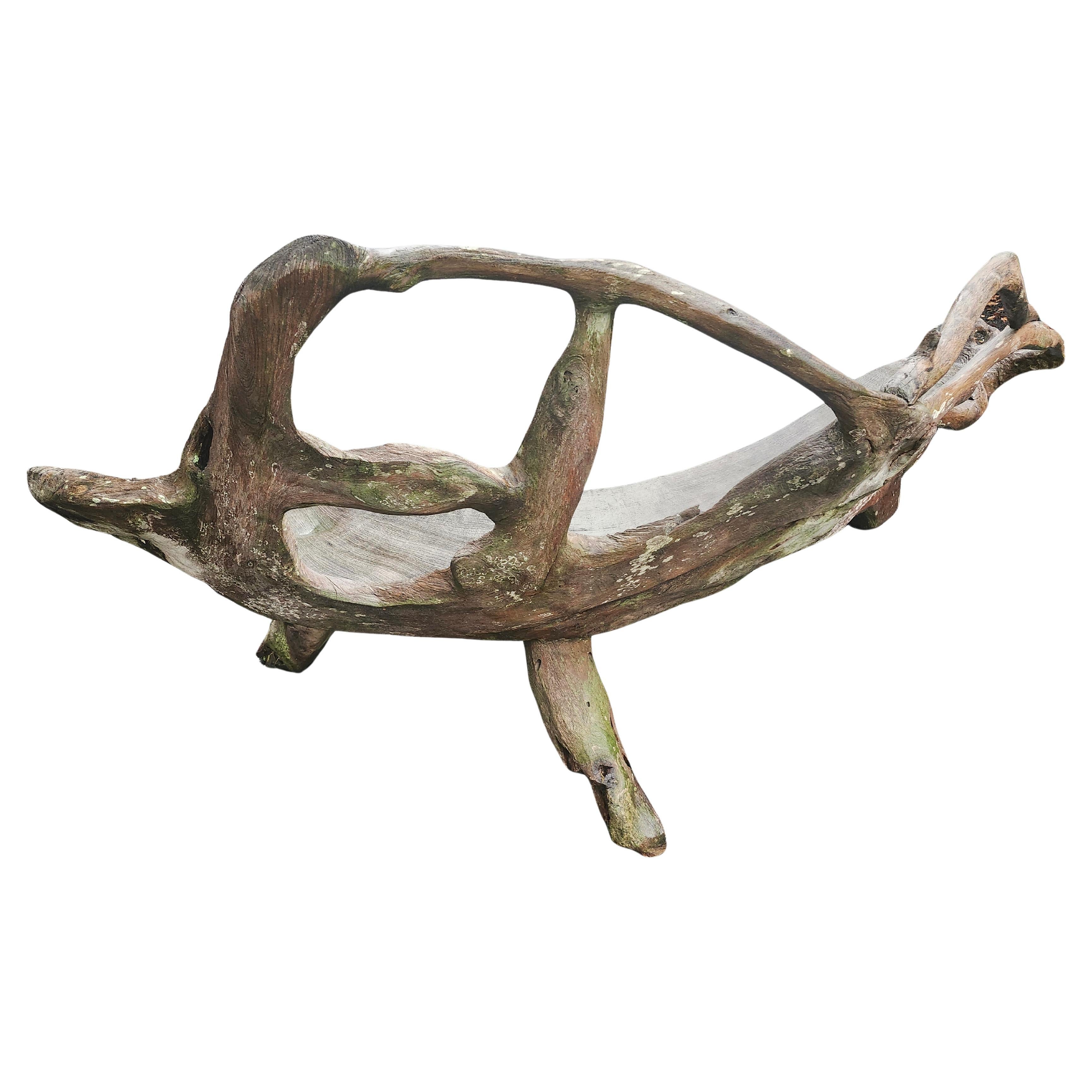 Panchina da giardino scultorea in teak con cavalli in corsa scolpiti In condizioni buone in vendita a Port Jervis, NY