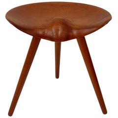 Sculptural Teak Stool by Mogens Lassen