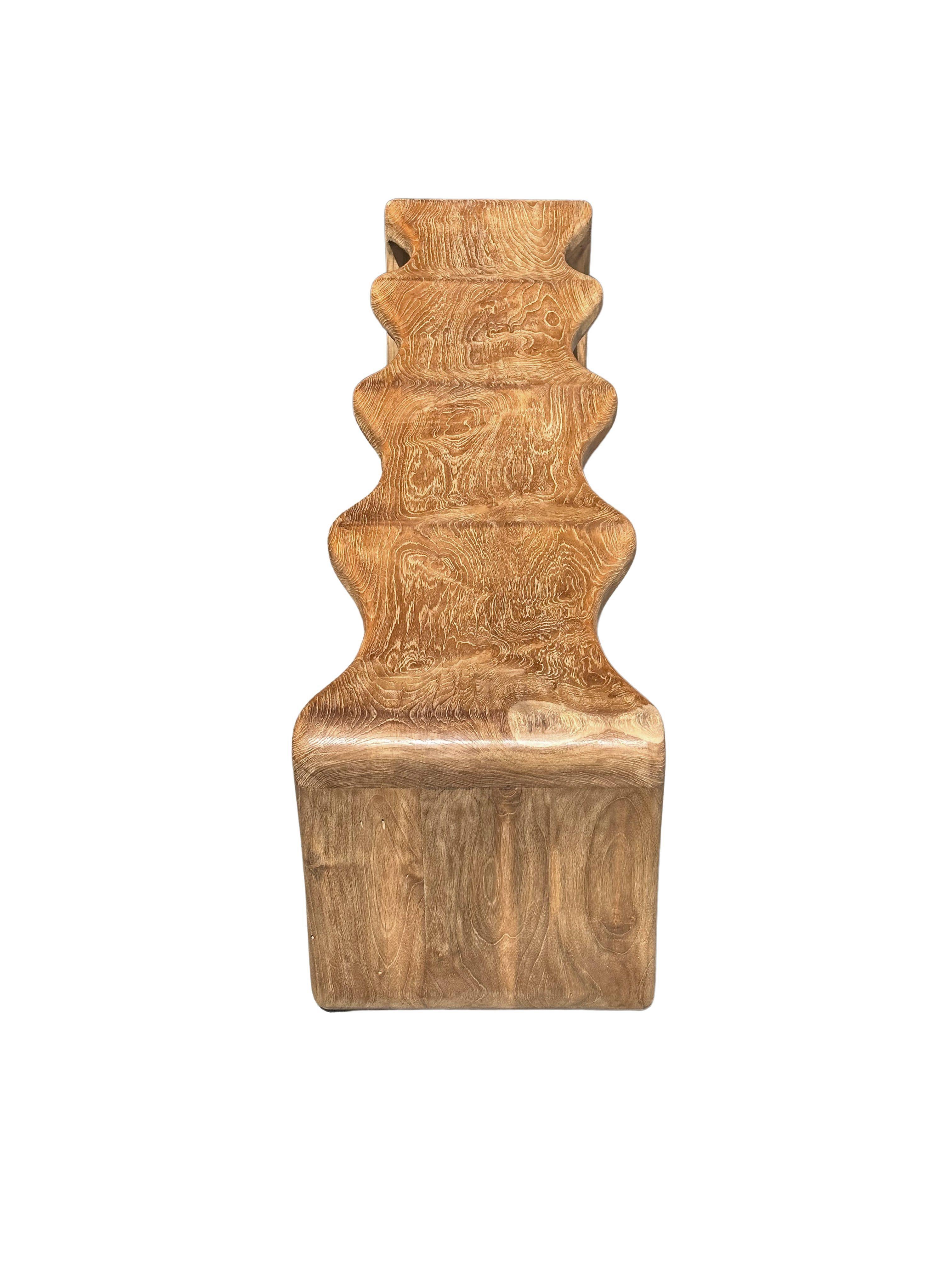 Sculptural Teak Wood Bench, Modern Organic, Stunning Wood Textures For Sale 4