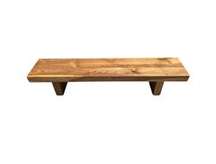 Sculptural Teak Wood Bench, Modern Organic, Stunning Wood Textures