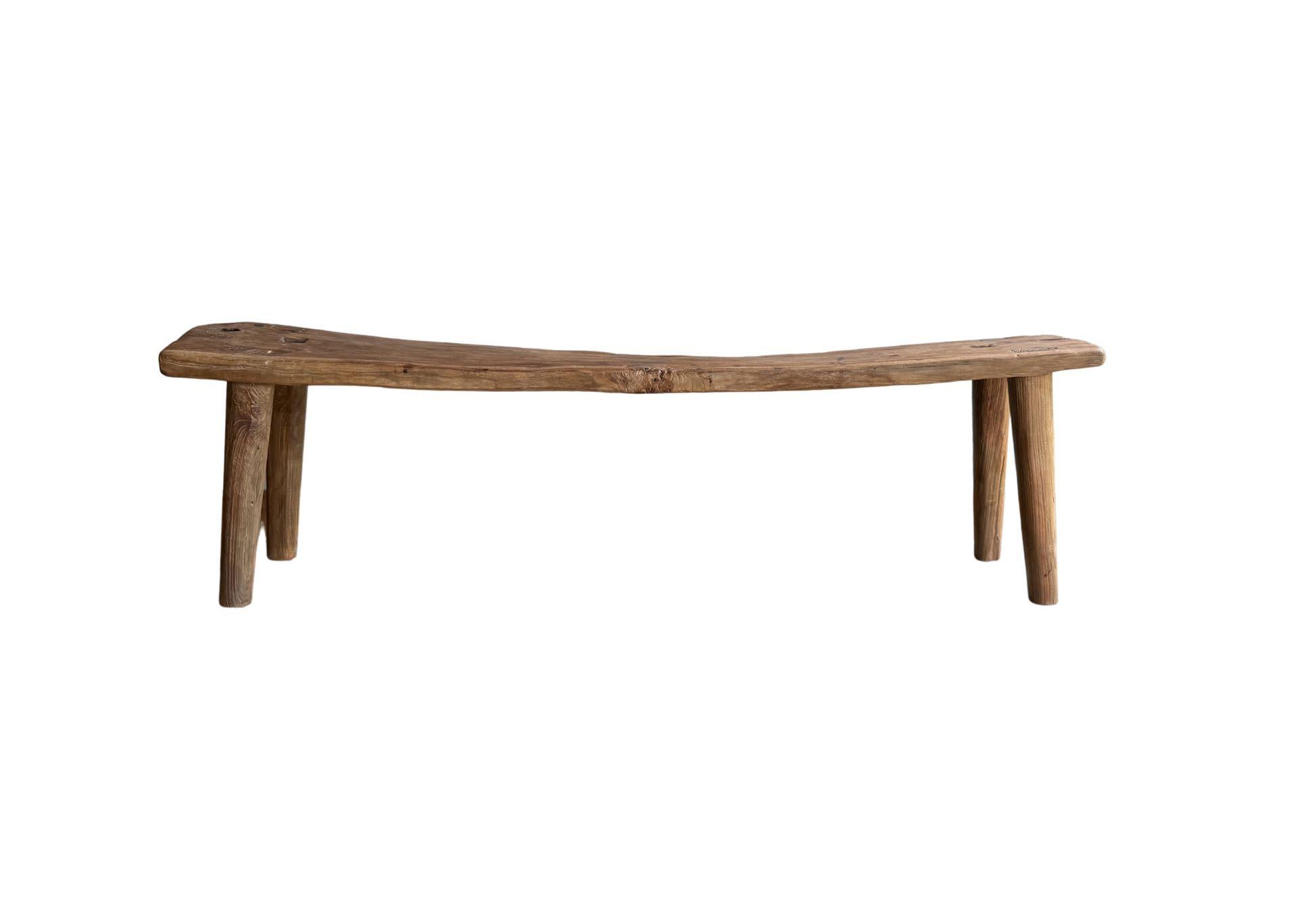 Banco Escultural de Madera de Teca, Impresionantes Texturas de Madera, Orgánico Moderno en Bueno estado para la venta en Jimbaran, Bali