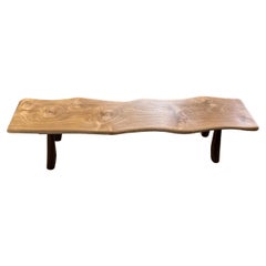 Panchina scultorea in legno di teak, con una splendida struttura in legno, moderna e organica