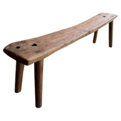 Sculptural Teak Wood Bench, Stunning Wood Textures, Modern Organic