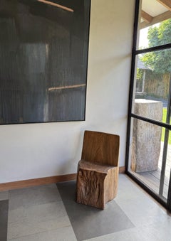 Sedia scultorea in legno di teak, texture del legno mozzafiato, organico moderno