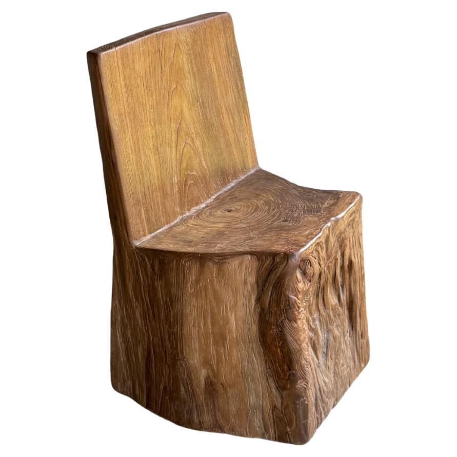 Skulpturaler Teakholz-Stuhl, atemberaubende Holztexturen, modern organisch im Angebot