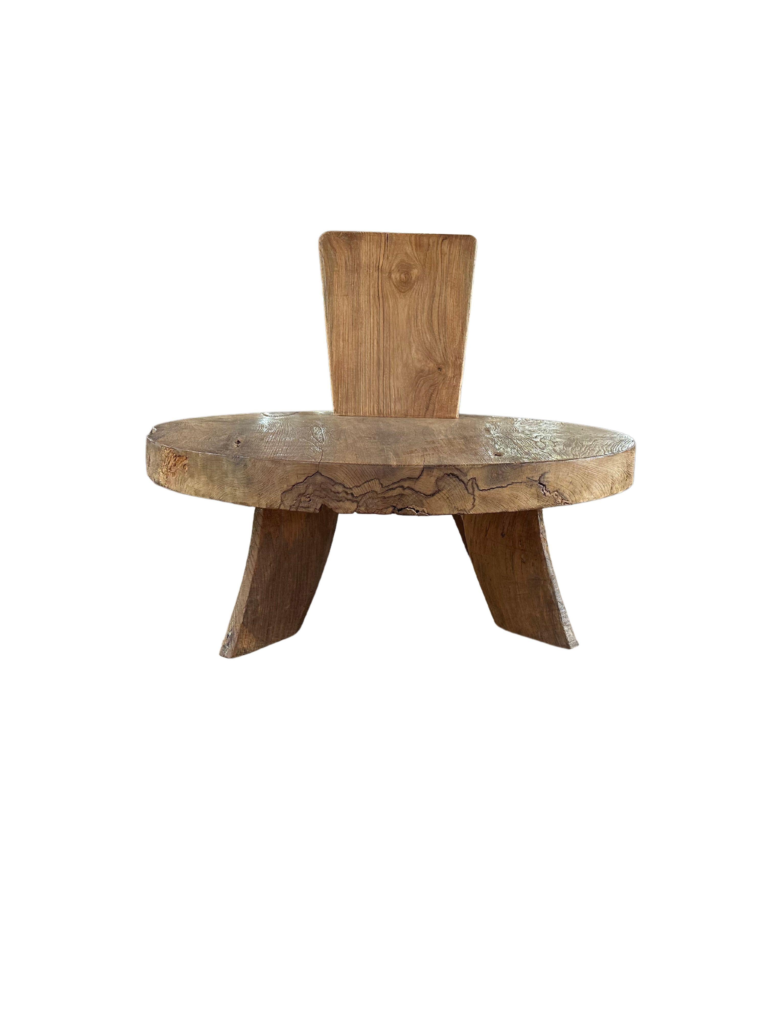 Indonesian Sculptural Teak Wood Chair with Stunning Wood Textures For Sale