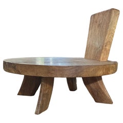 Chaise sculpturale en bois de teck avec de superbes textures de bois