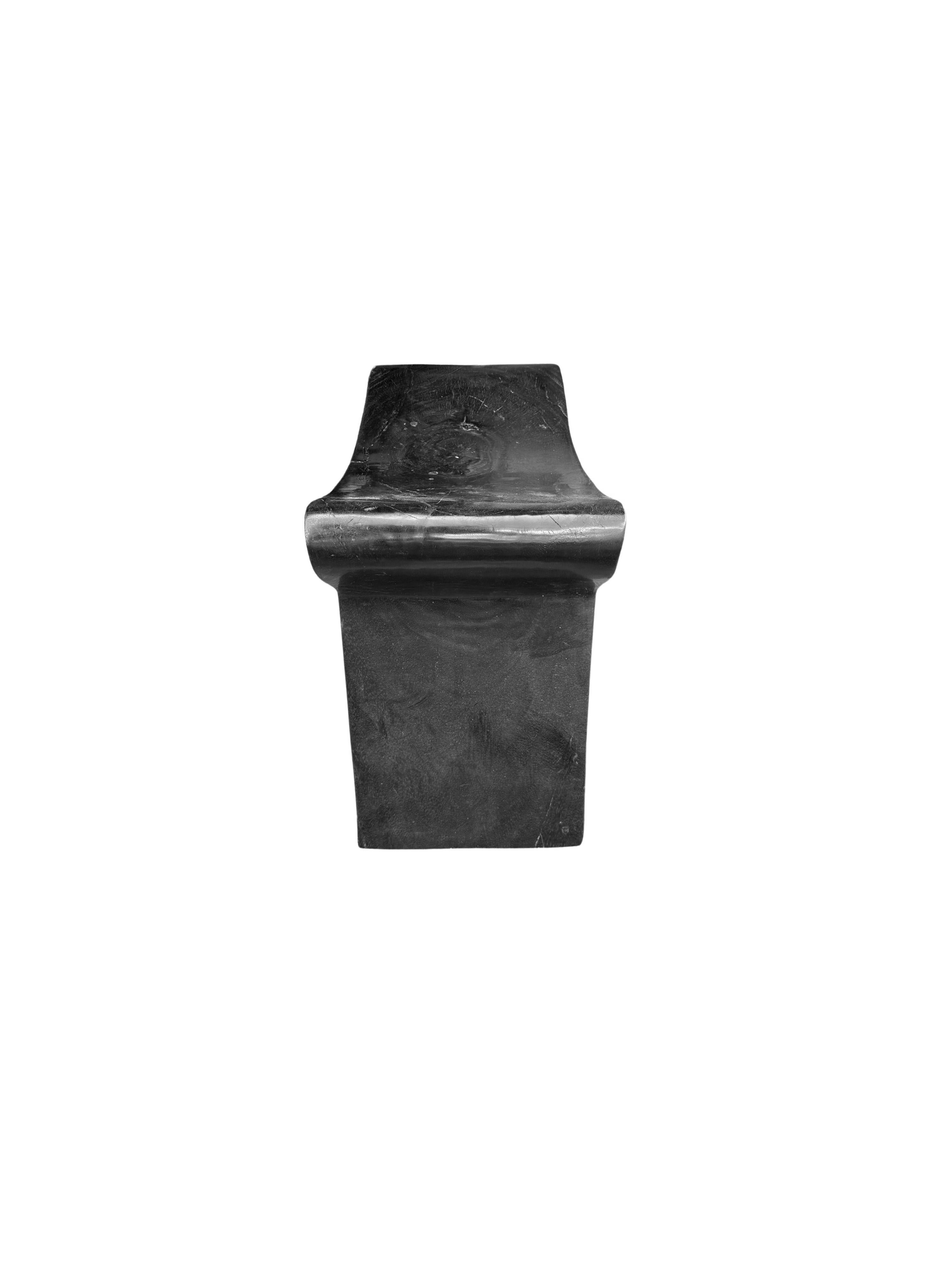 Organic Modern Sculptural Teak Wood Stool For Sale