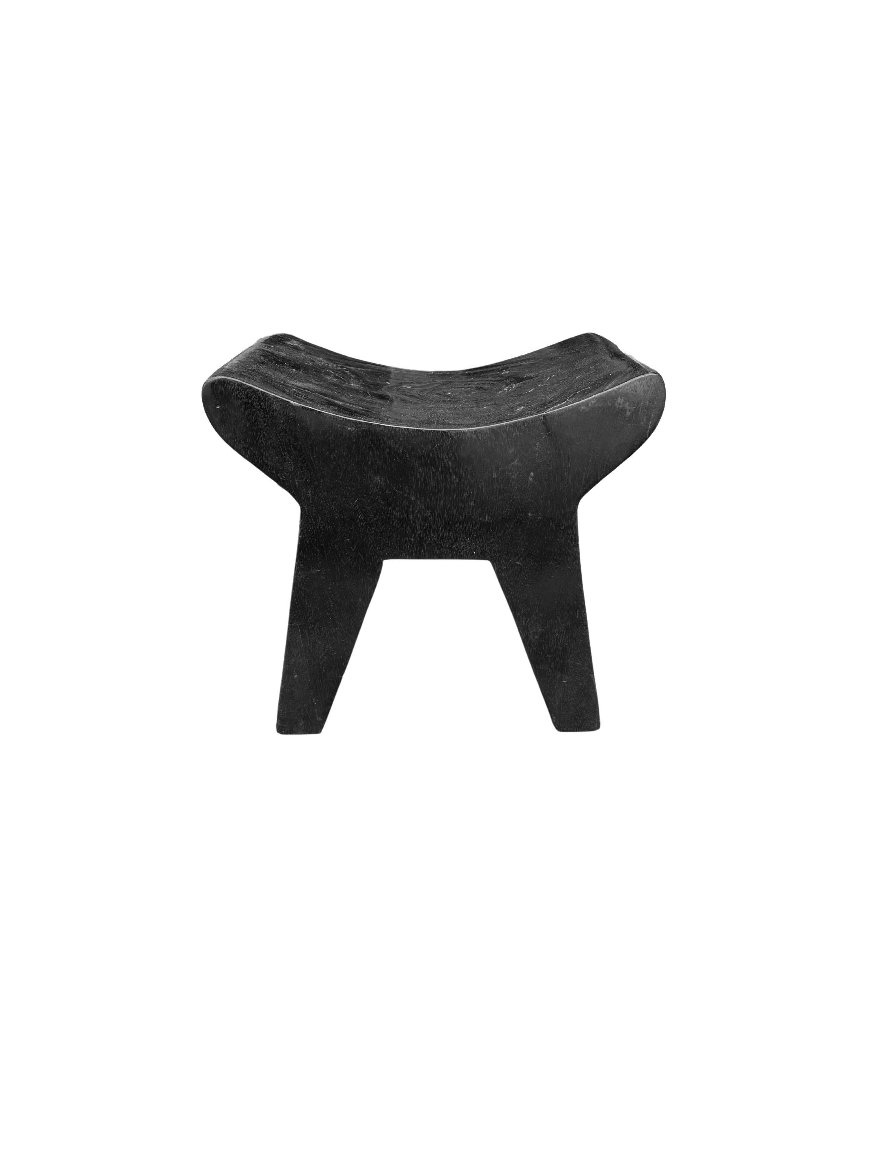 Indonesian Sculptural Teak Wood Stool For Sale