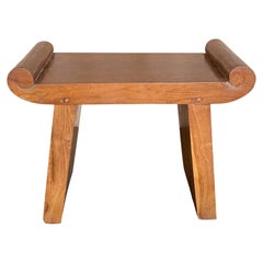 Sculptural Teak Wood Stool