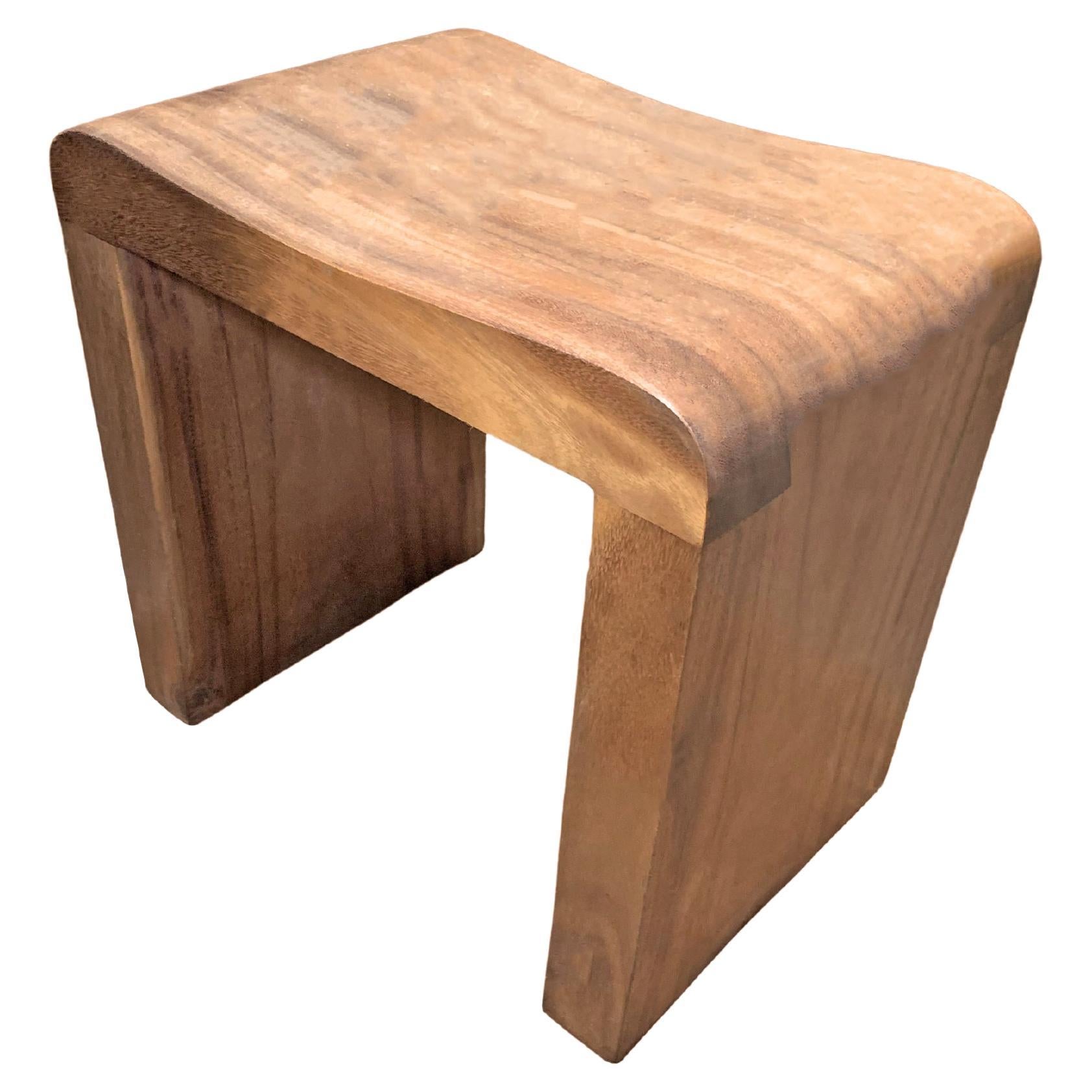 Sculptural Teak Wood Stool For Sale