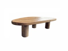 Sculptural Teak Wood Table, Modern Organic, Stunning Wood Textures