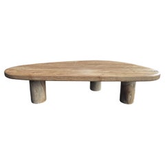 Sculptural Teak Wood Table, Modern Organic, Stunning Wood Textures