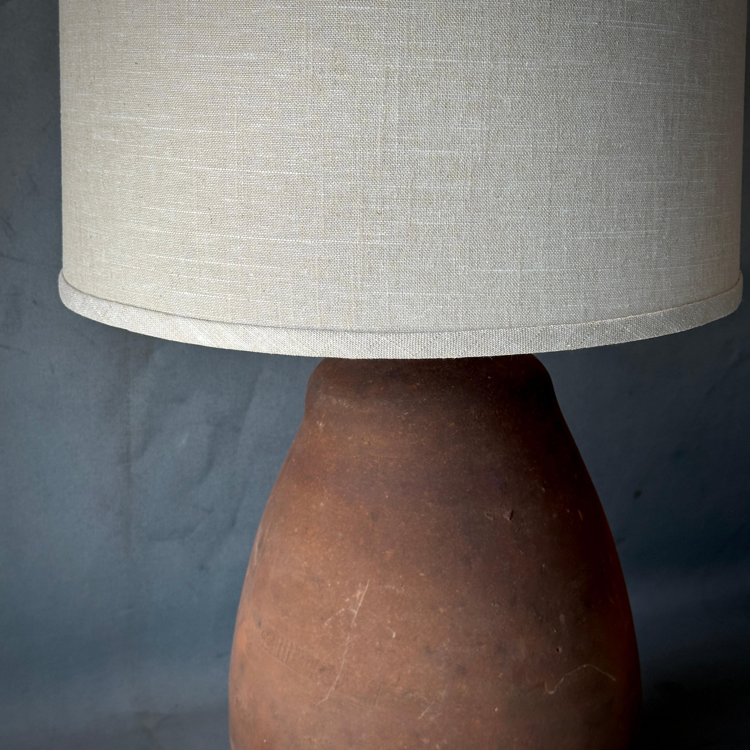Sculptural Terracotta Vessel as Lamp For Sale 1