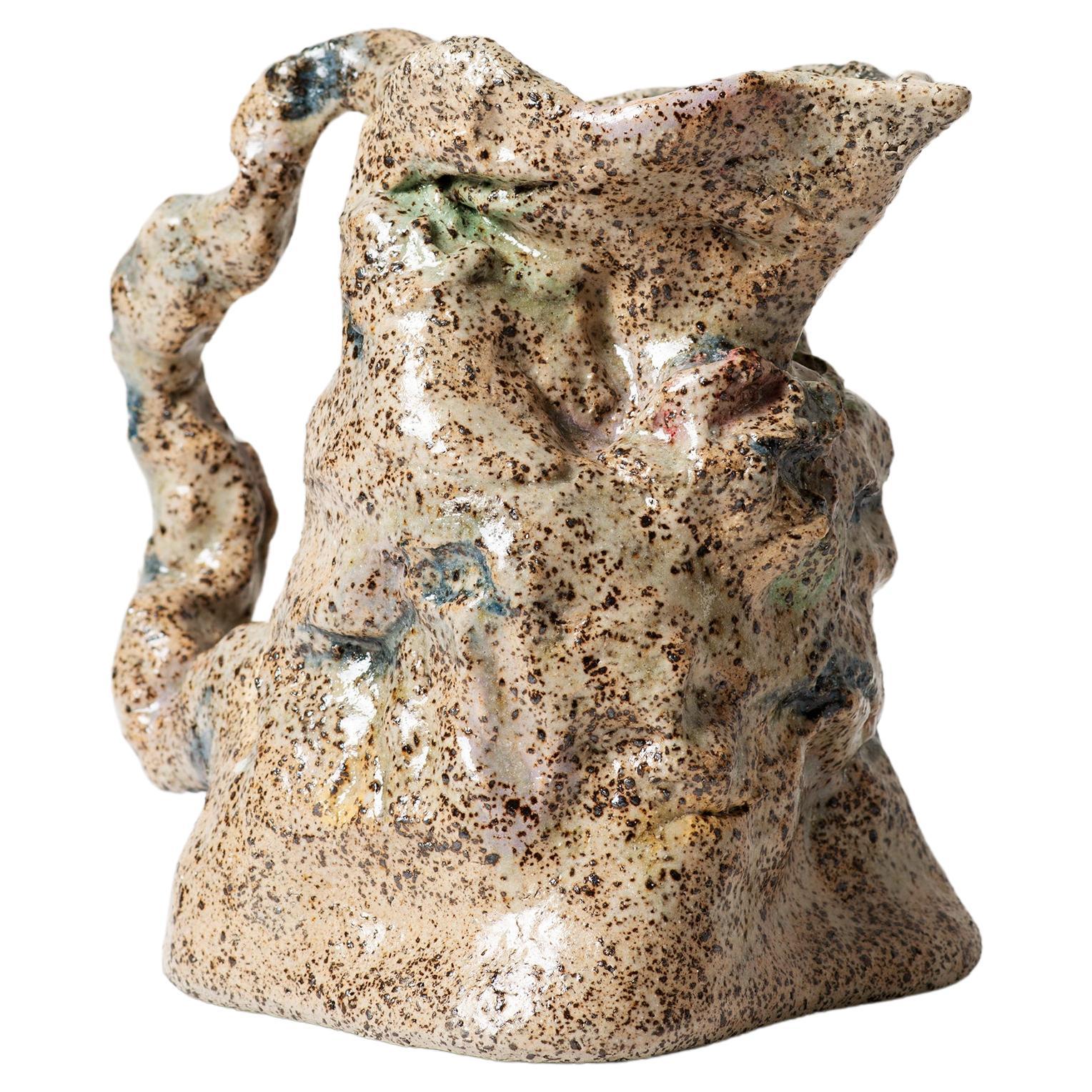 Sculptural textured Jug For Sale
