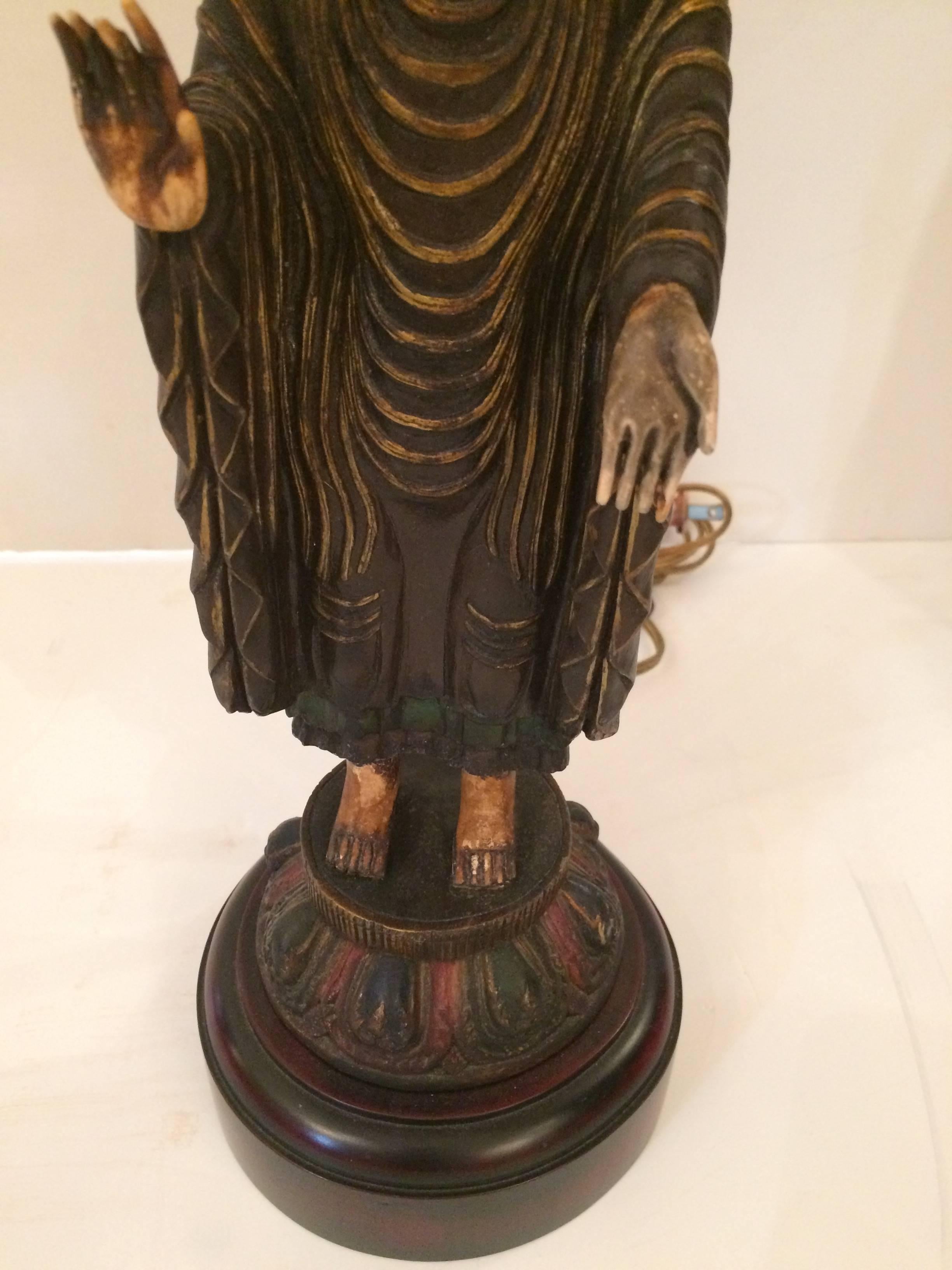 Sculptural Thai Buddha Table Lamp In Excellent Condition In Hopewell, NJ