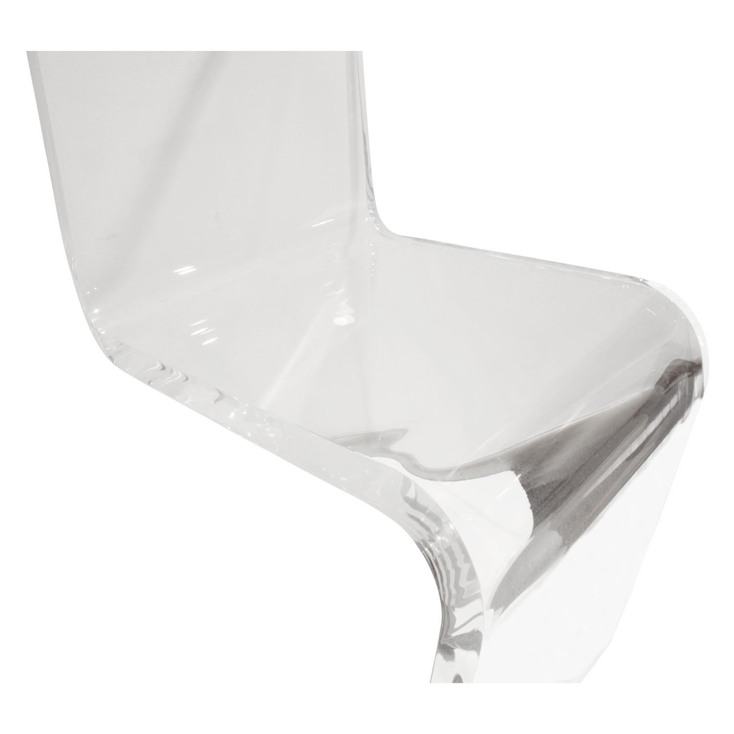 Hand-Crafted Sculptural Thick Molded Lucite Chair, 1970s