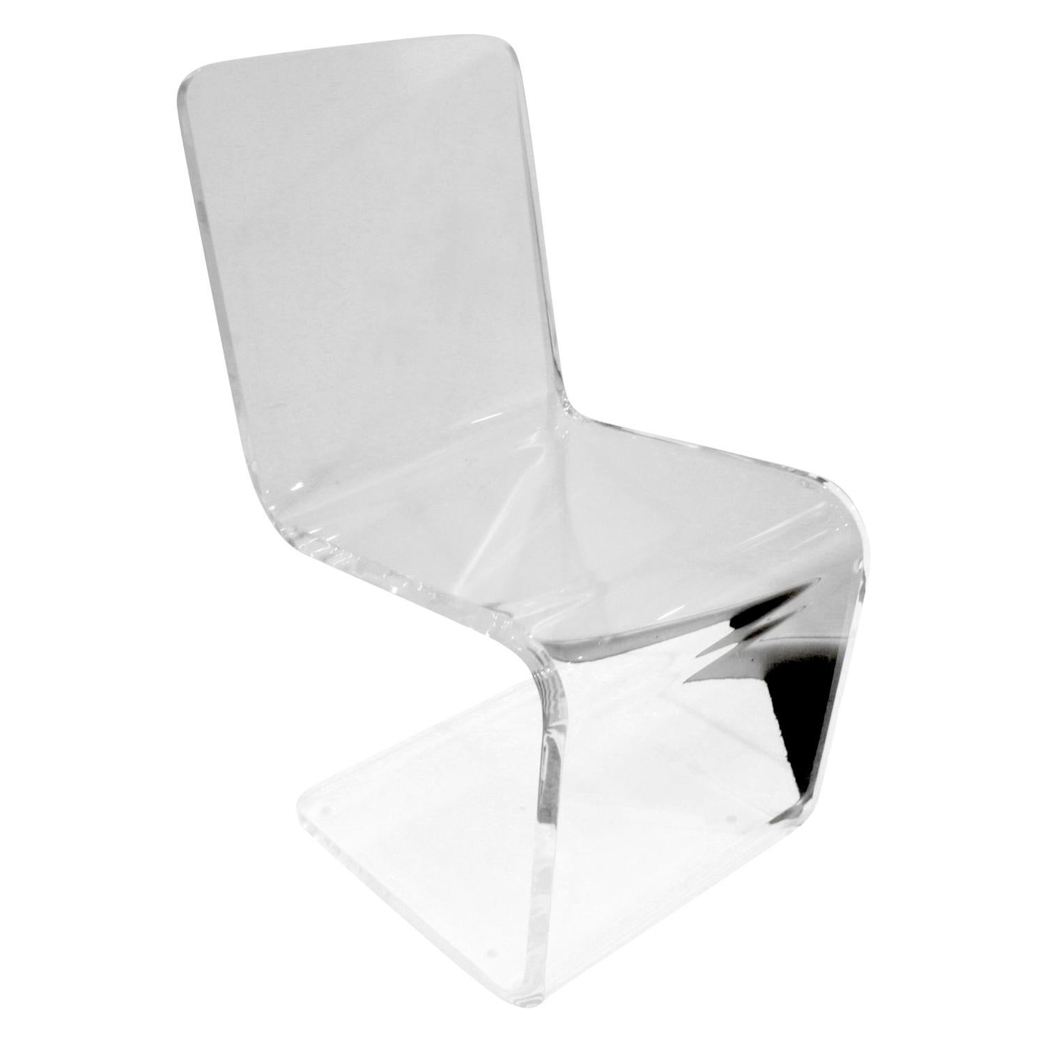 Sculptural Thick Molded Lucite Chair, 1970s