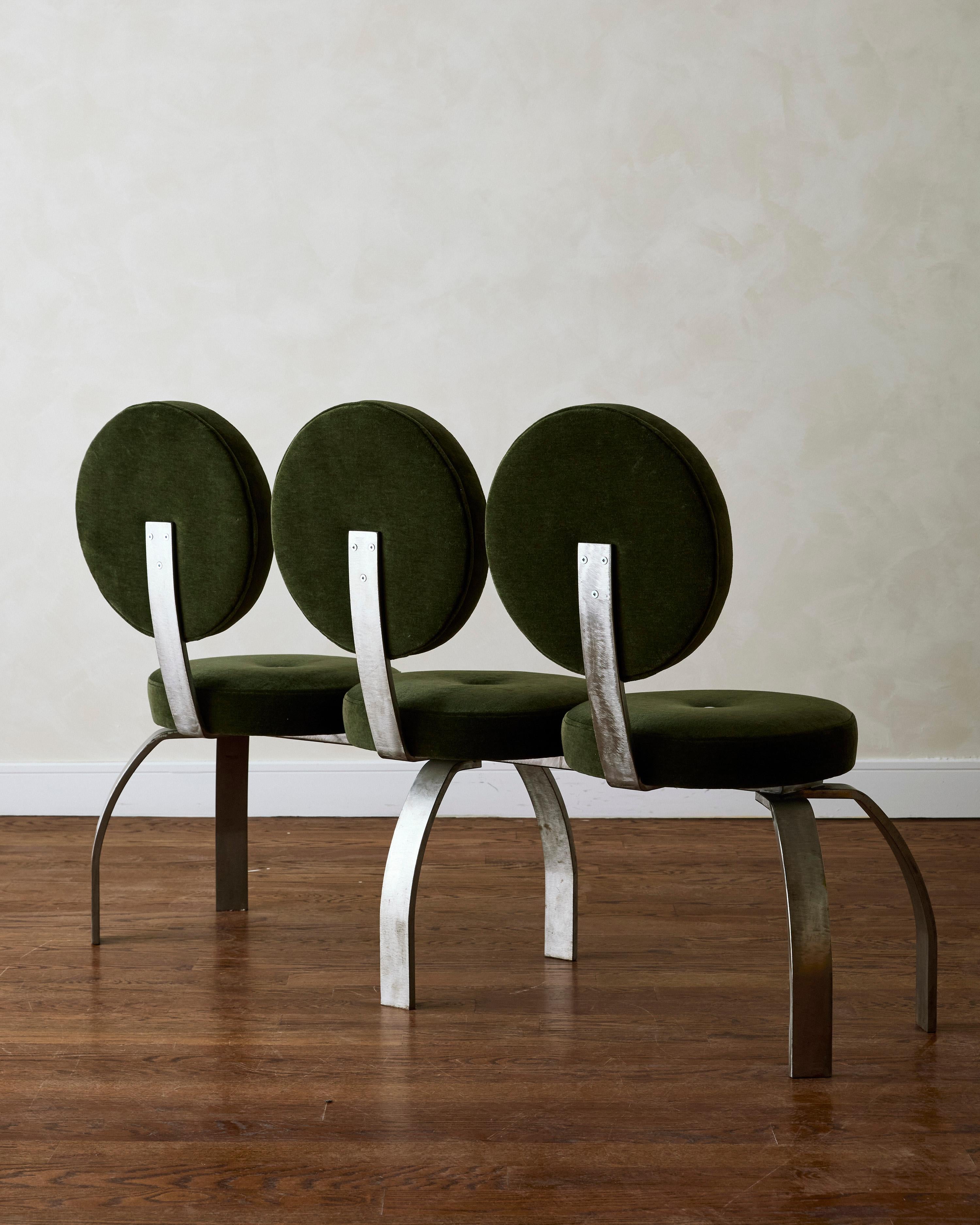 Mid-Century Modern Sculptural Three-Seat Bench For Sale