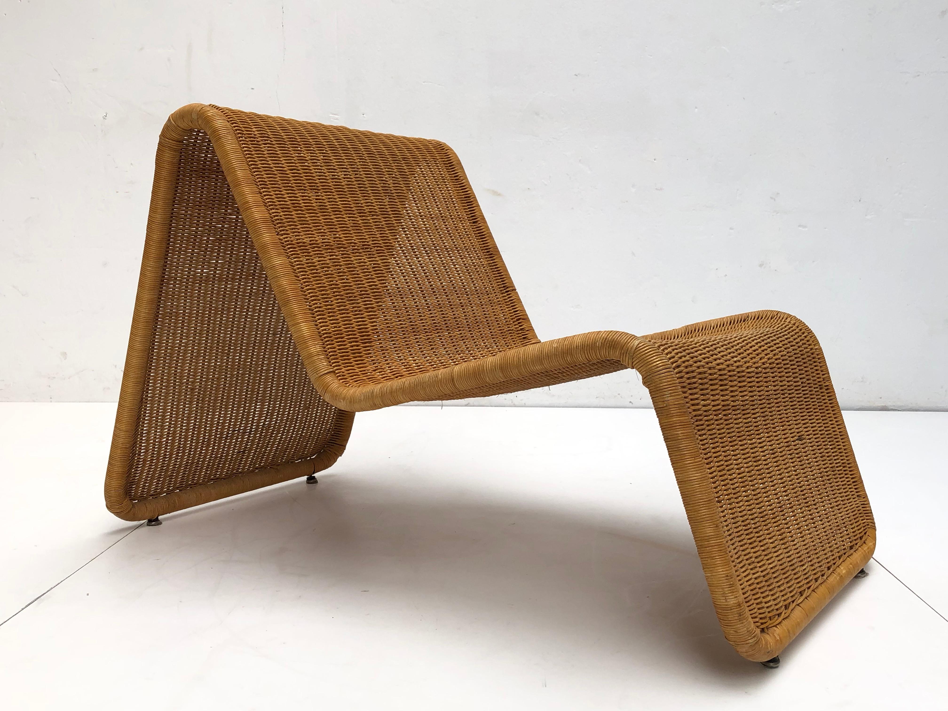 Sculptural Tito Agnoli P3 Woven Wicker Easy Chair Bonacina, Italy, 1960s 6