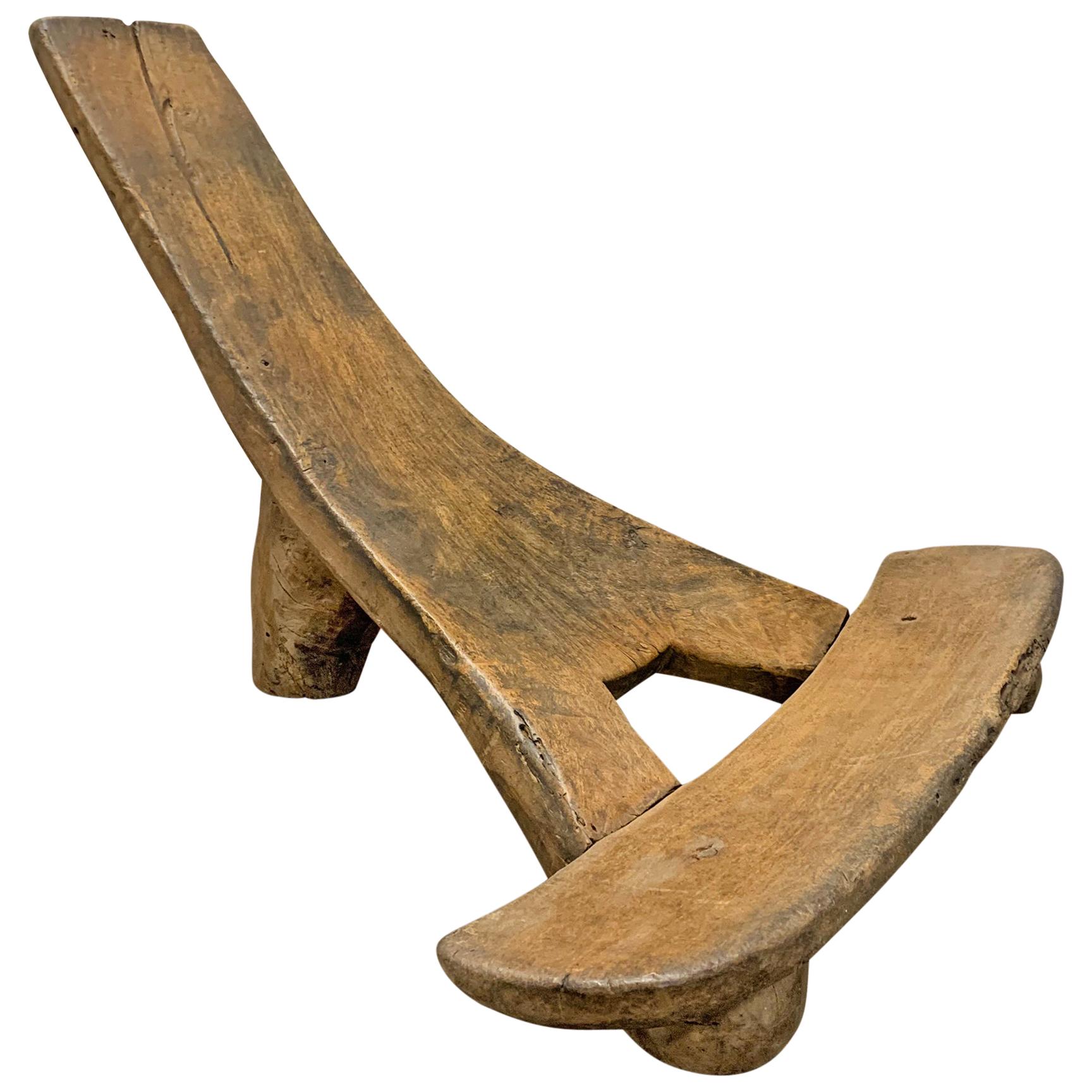Sculptural Tiv People's Low Chaise