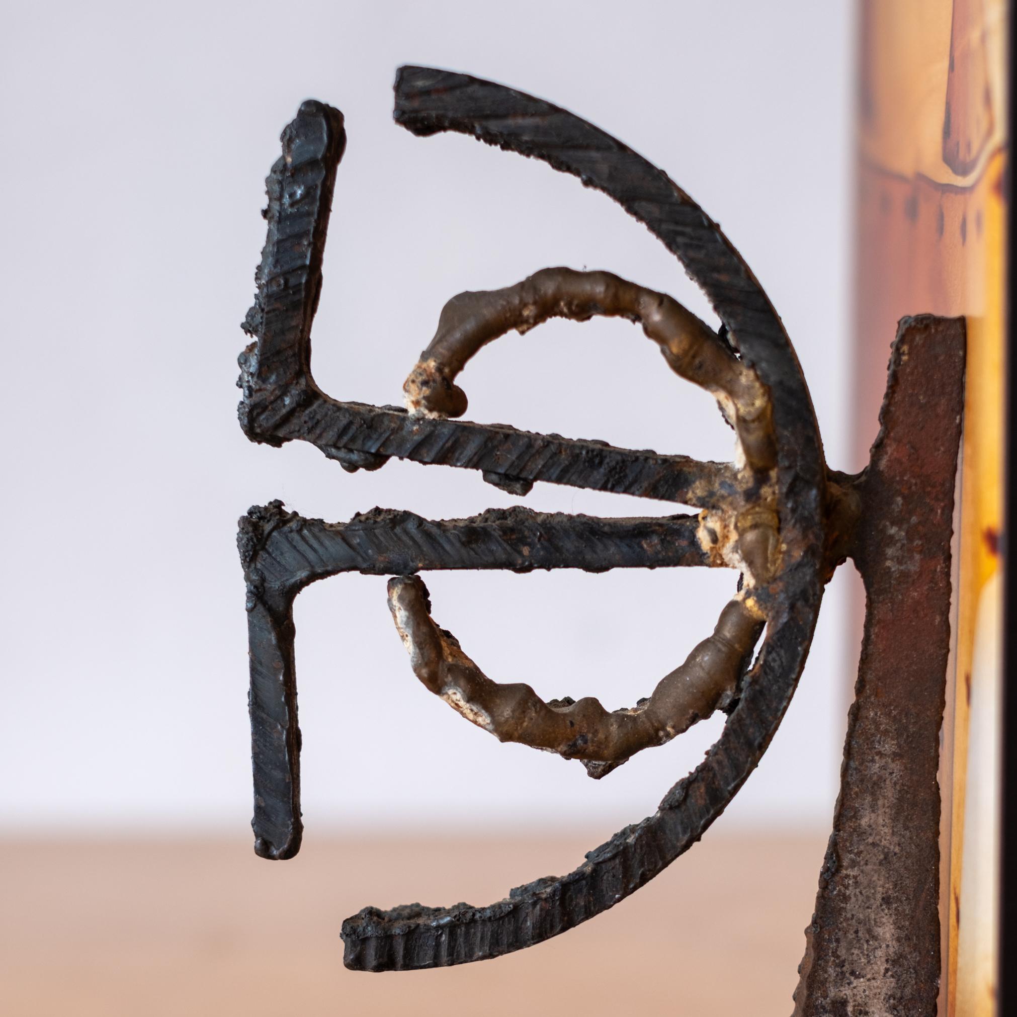 Mid-Century Modern Sculptural Torch Cut Steel Brutalist Bookends 1970s For Sale