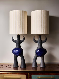 Sculptural Toro Ceramic Table Lamps by Dominique Pouchain