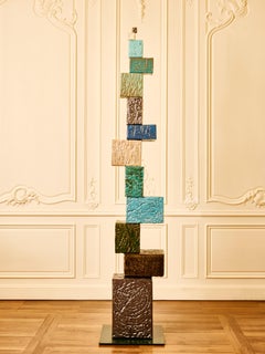 Skulptur "TOTEM" aus Keramik von F. VIAL