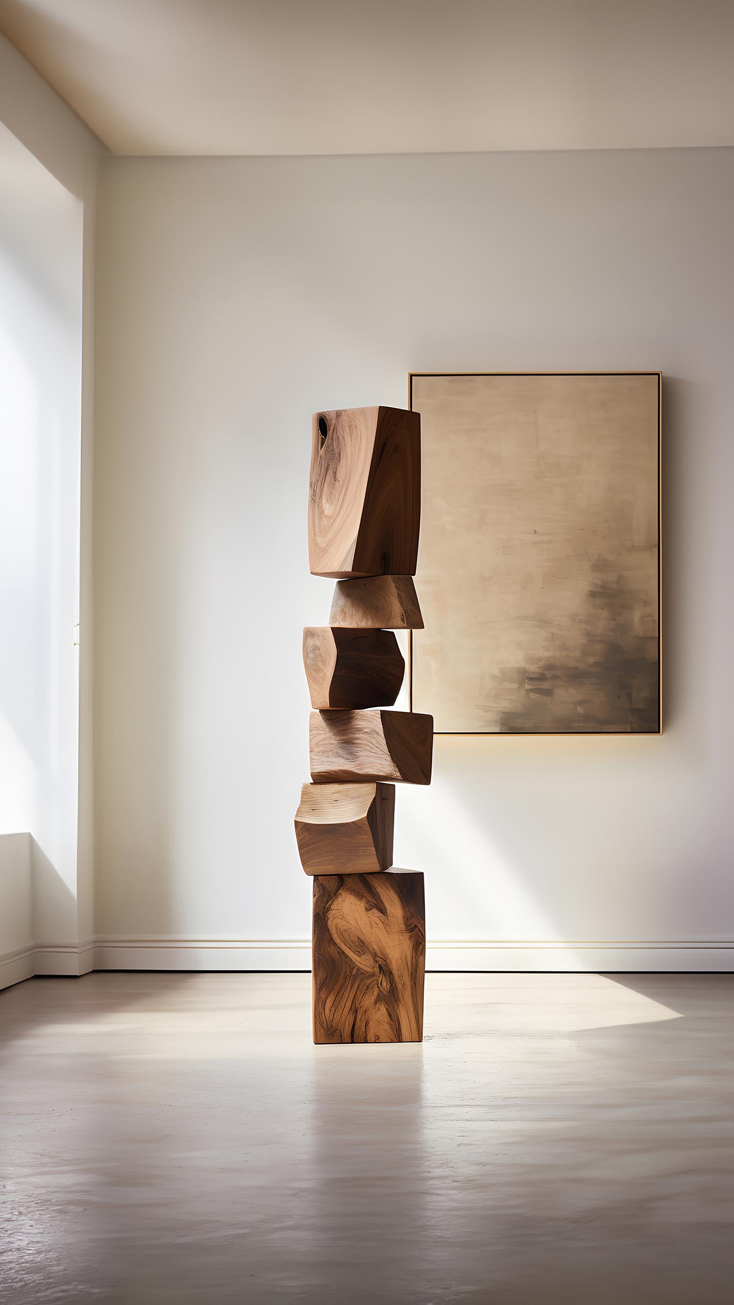 Contemporary Handcrafted Wooden Elegance Still Stand No31: Standing Totem by NONO For Sale