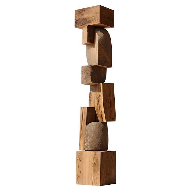 Still Stand No36: Tall Serenity Totem, Walnut Sculpture by NONO