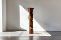 Biomorphic Serenity: Carved Oak Totem Still Stand No42 by NONO