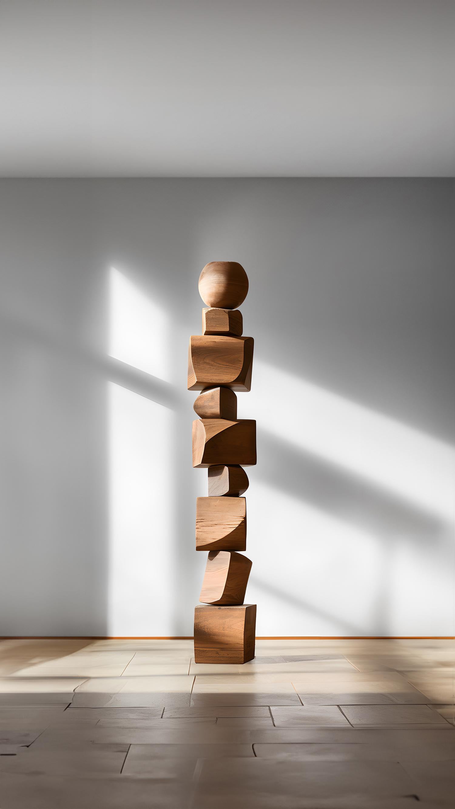 Hand-Crafted Organic Harmony: Modern Wood Totem Still Stand No49 by NONO, Escalona Design For Sale