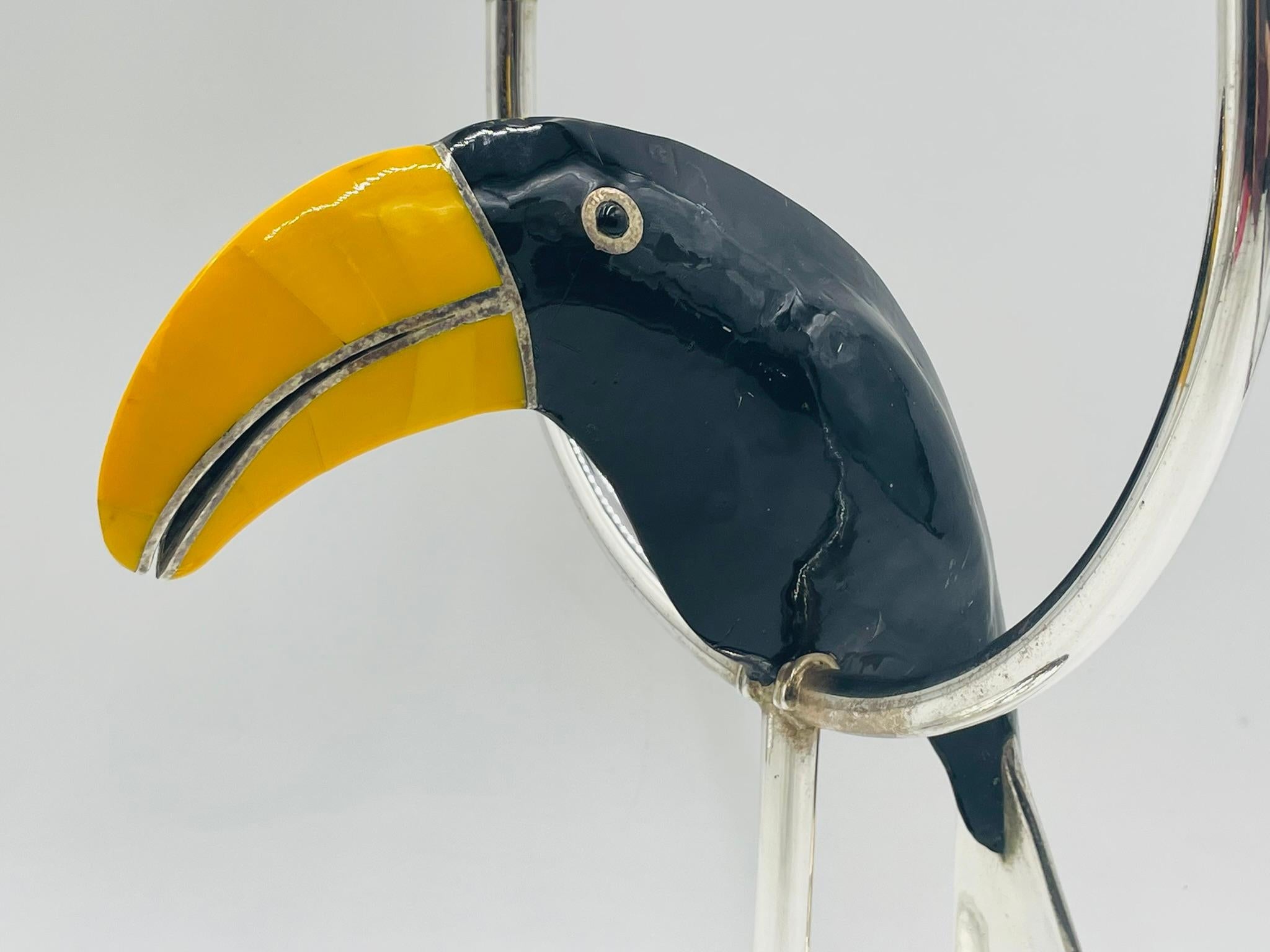 Sculptural Toucan Silver Plate Candle Holder, Style of Emilia Castillo For Sale 12