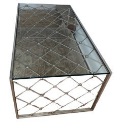 Sculptural Metal & Glass Coffee Table