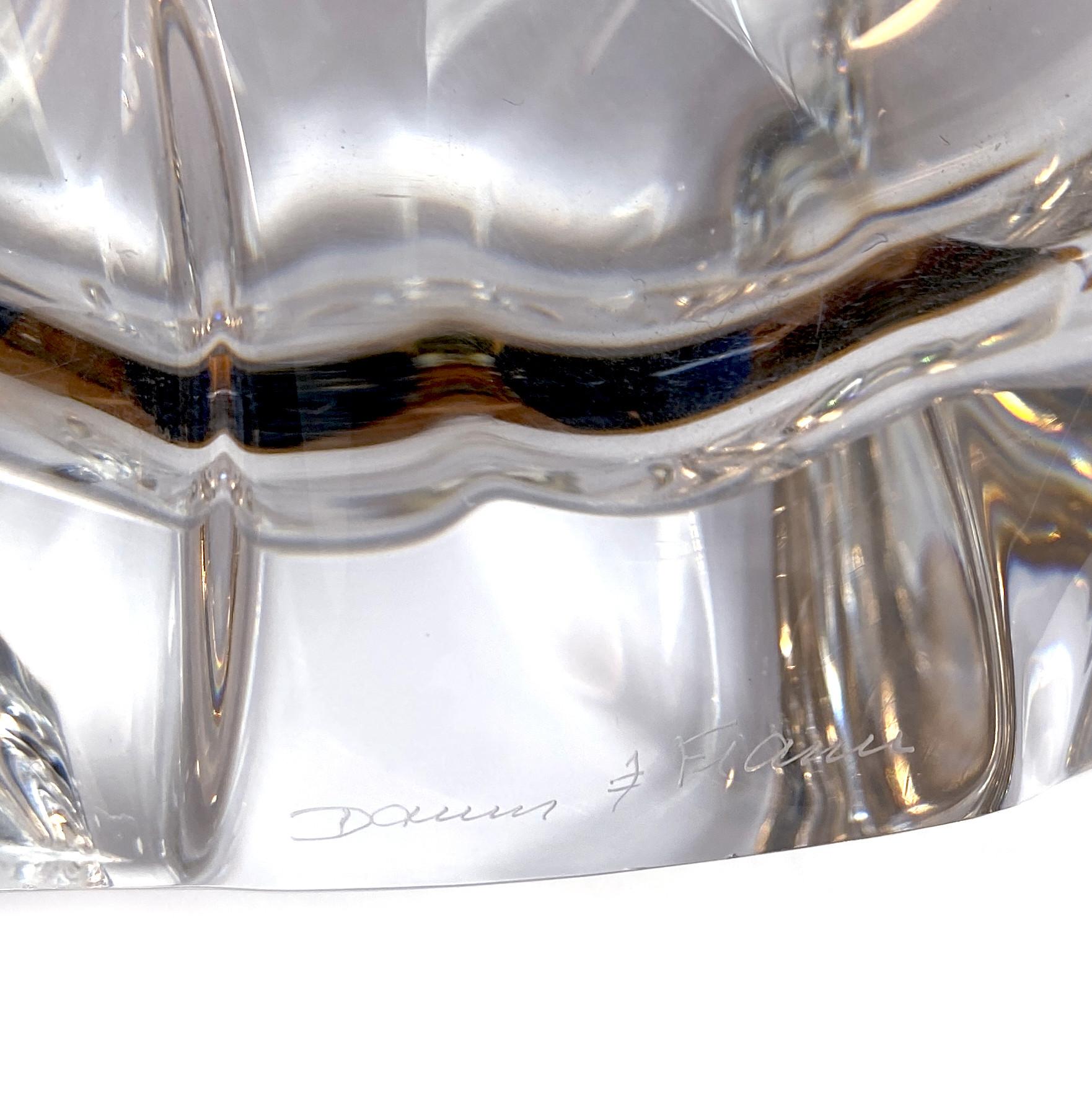 20th Century Sculptural Translucent Glass Bowl by Daum, France For Sale