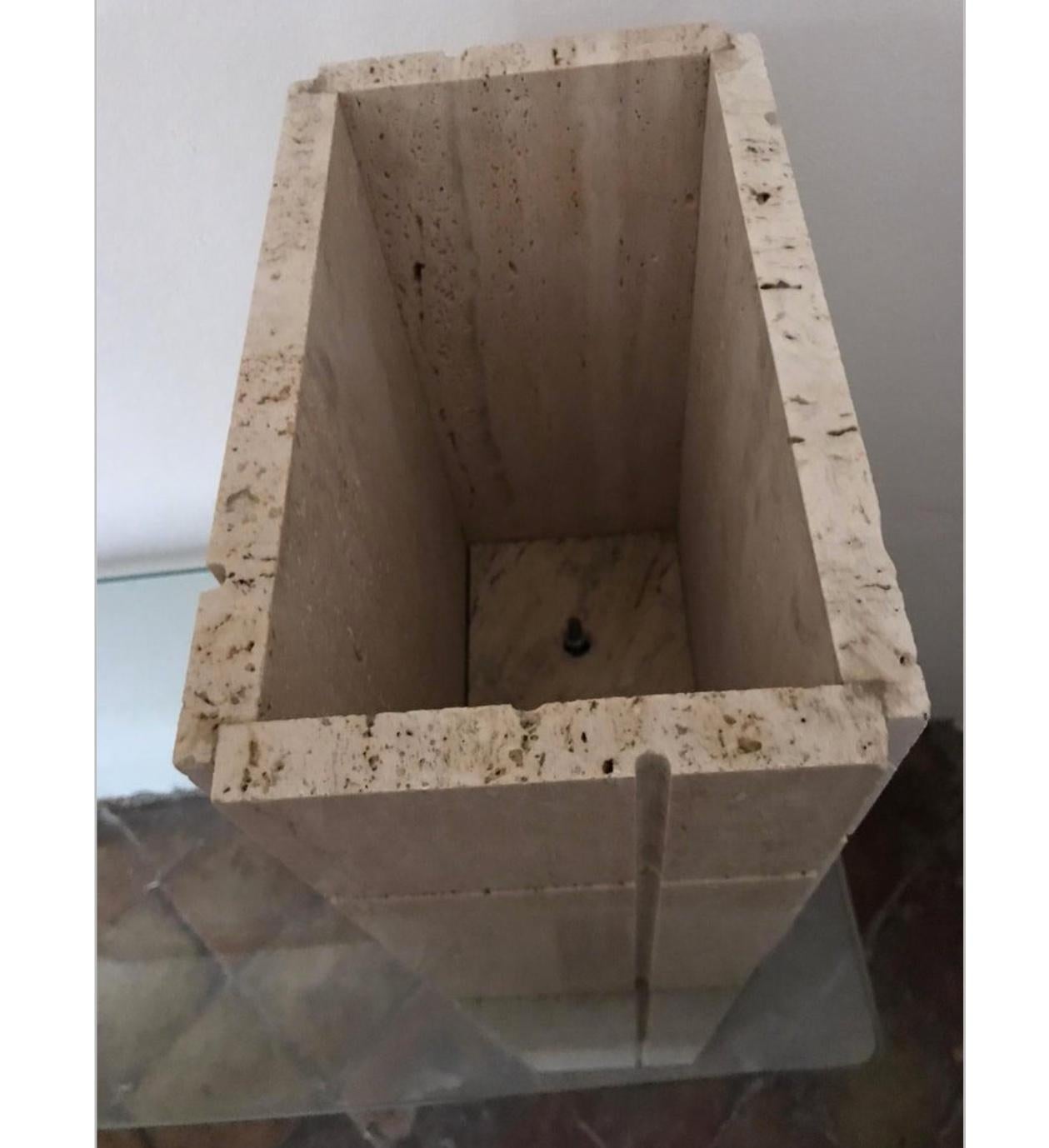 Sculptural Travertine and Brass Console Table In Good Condition For Sale In London, GB