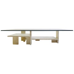 Sculptural Travertine Coffee Table by Willy Ballez, 1980s, Belgium