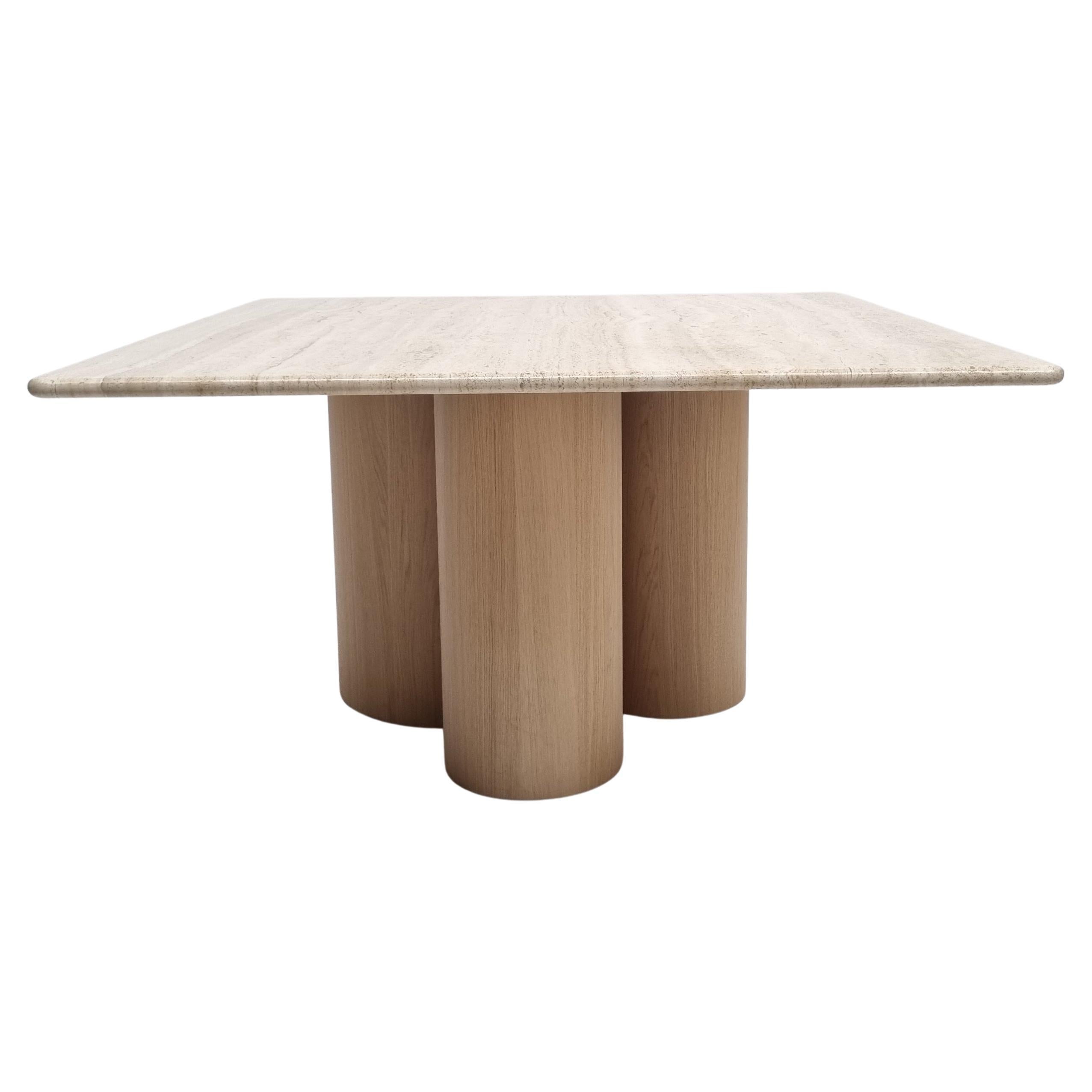 Sculptural Travertine Dining Table, 1970s 