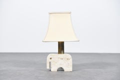 Sculptural Travertine Elephant Table Lamp by Fratelli Mannelli