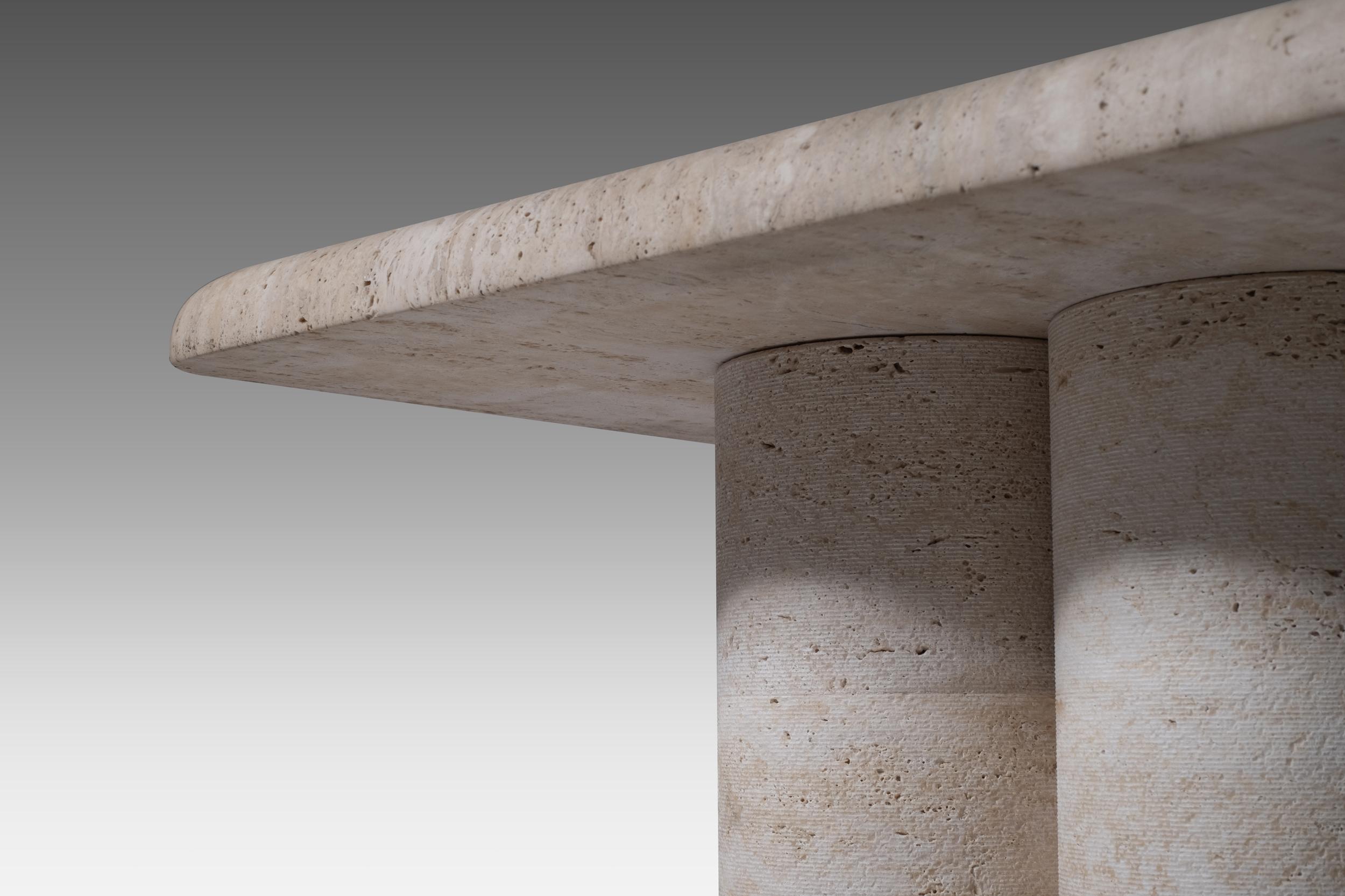 20th Century Sculptural Travertine Side Table, 1970s