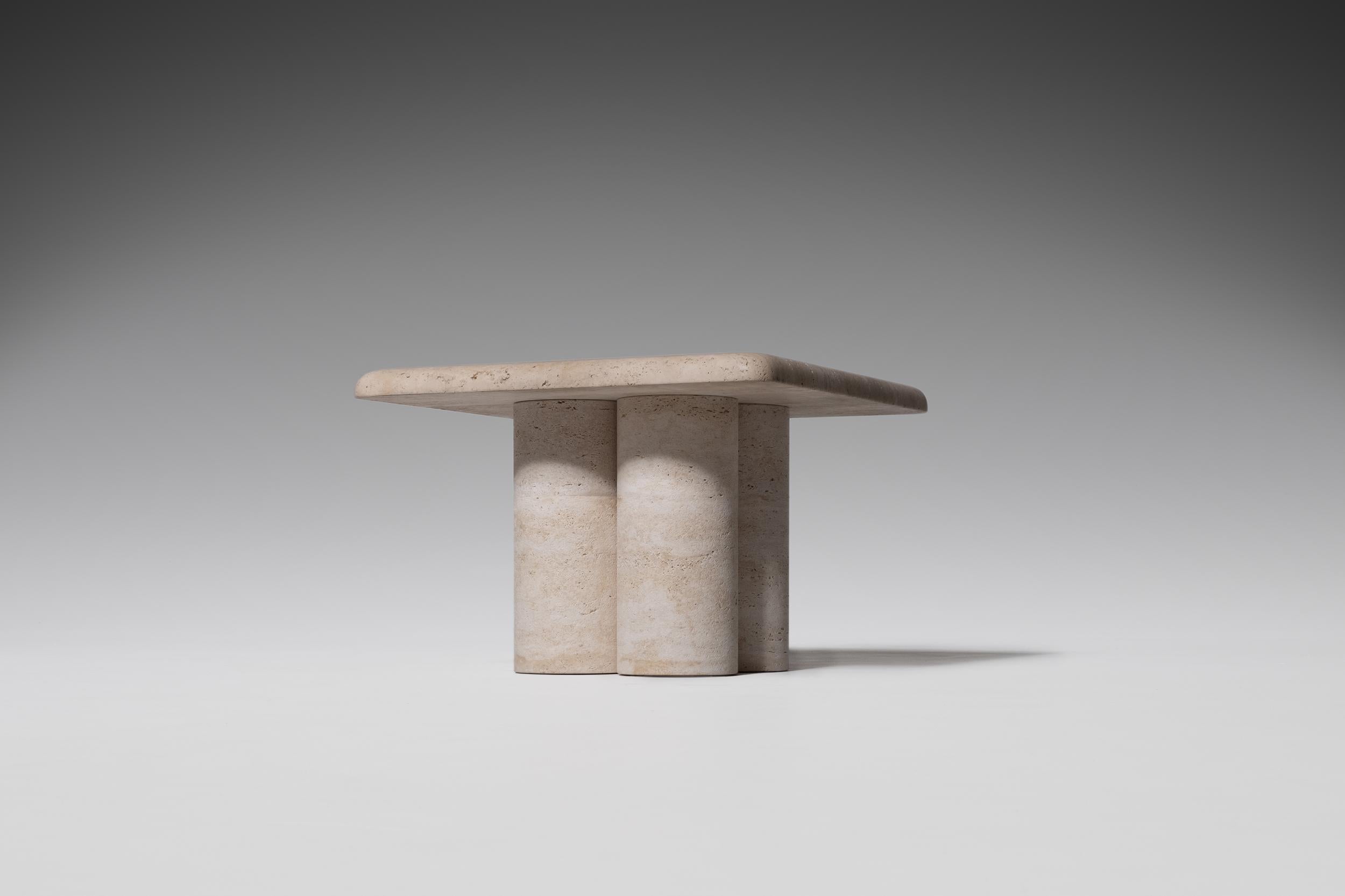 Sculptural Travertine Side Table, 1970s 1