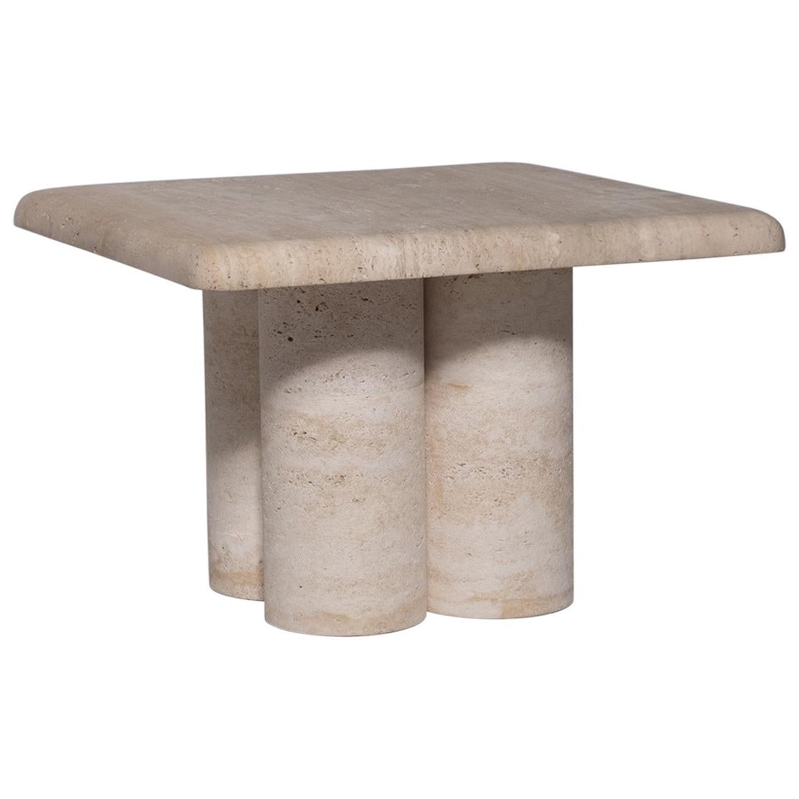 Sculptural Travertine Side Table, 1970s
