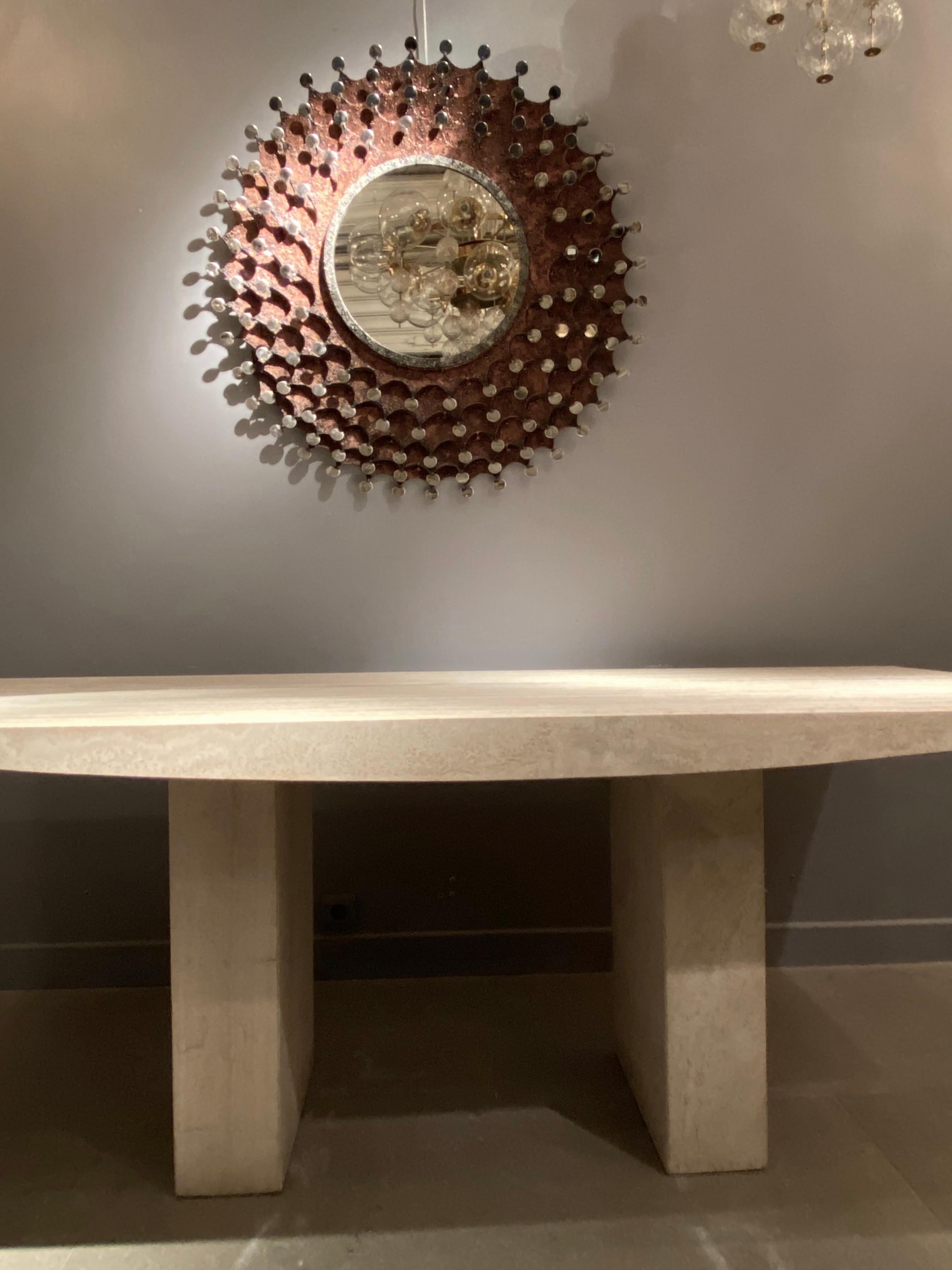 Sculptural Travertine Table For Sale 1