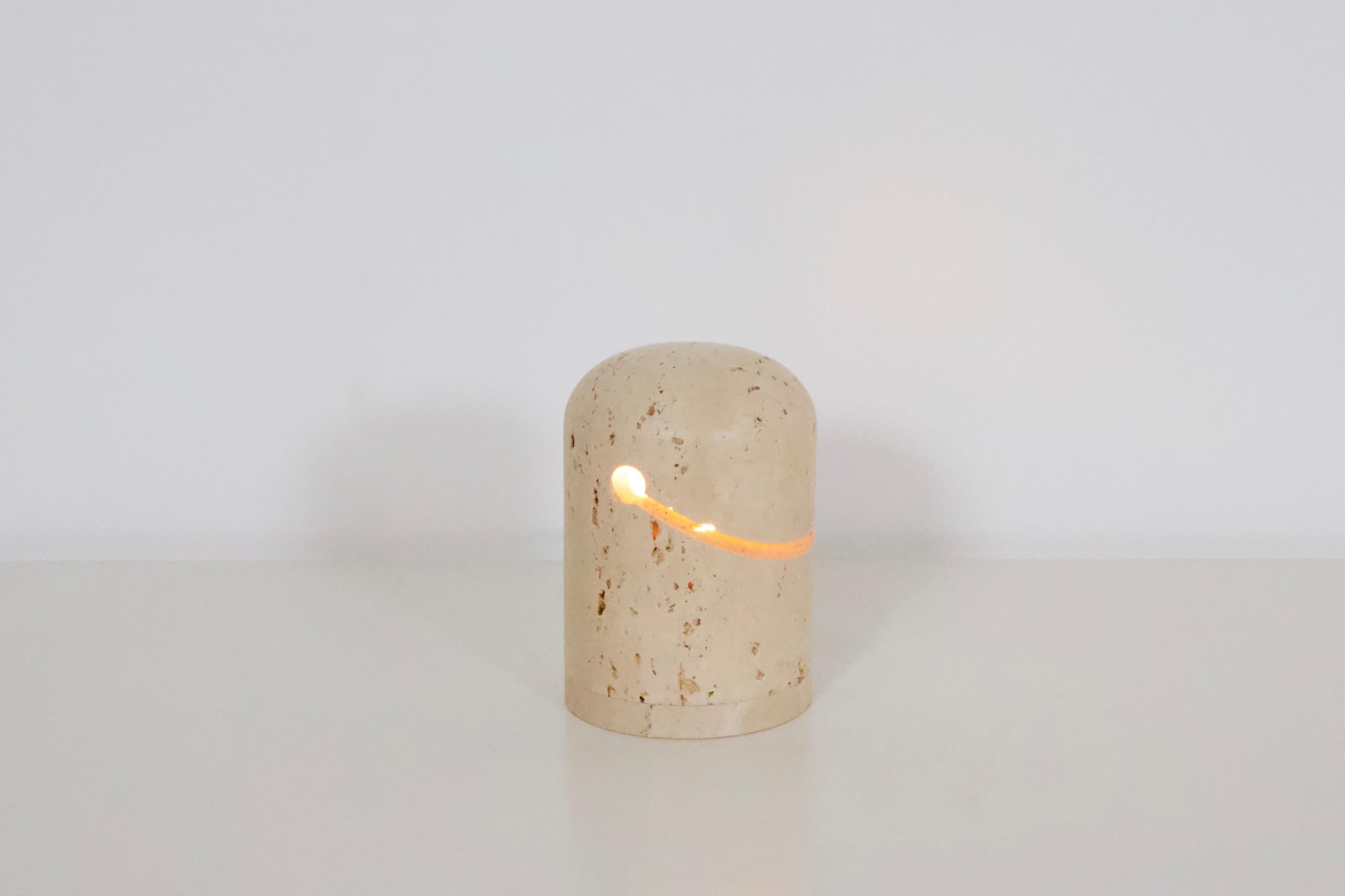 20th Century Sculptural Travertine Table Lamp by Giuliano Cesari for Nucleo Sormani, 1971