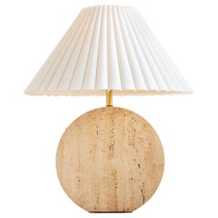 Sculptural Travertine Table Lamp